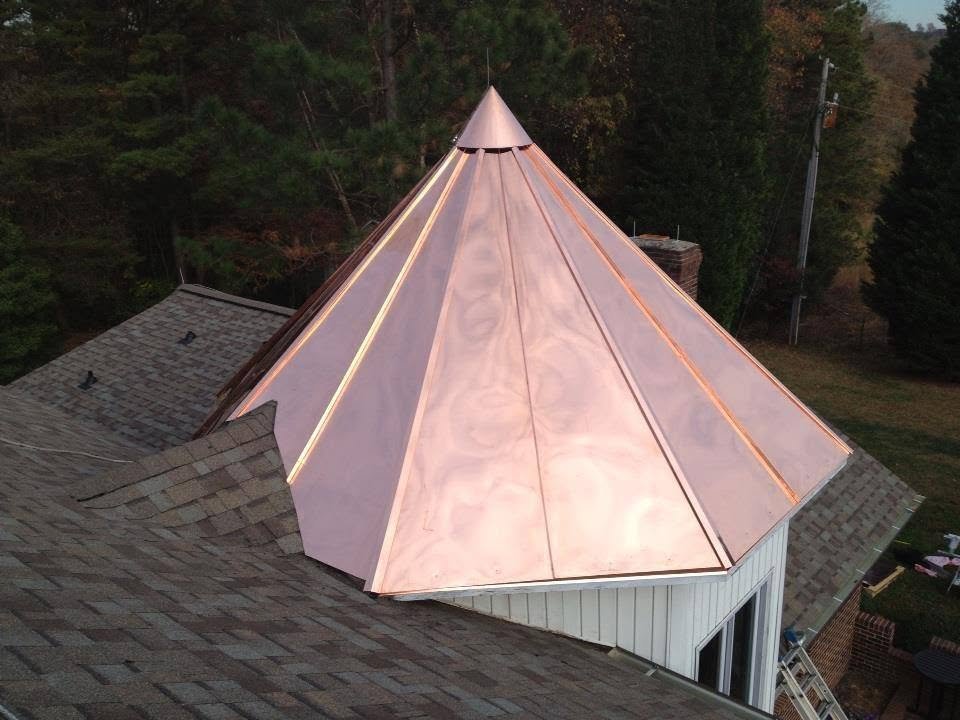 Custom built on site sheet copper turret